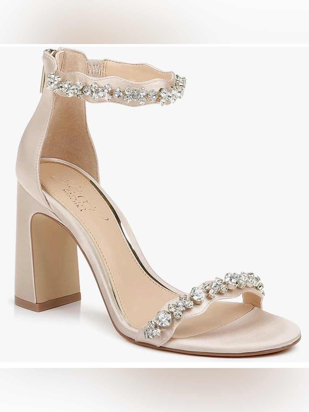 Jewel Badgley Mischka Odessa Crystal Adorned Block Heel